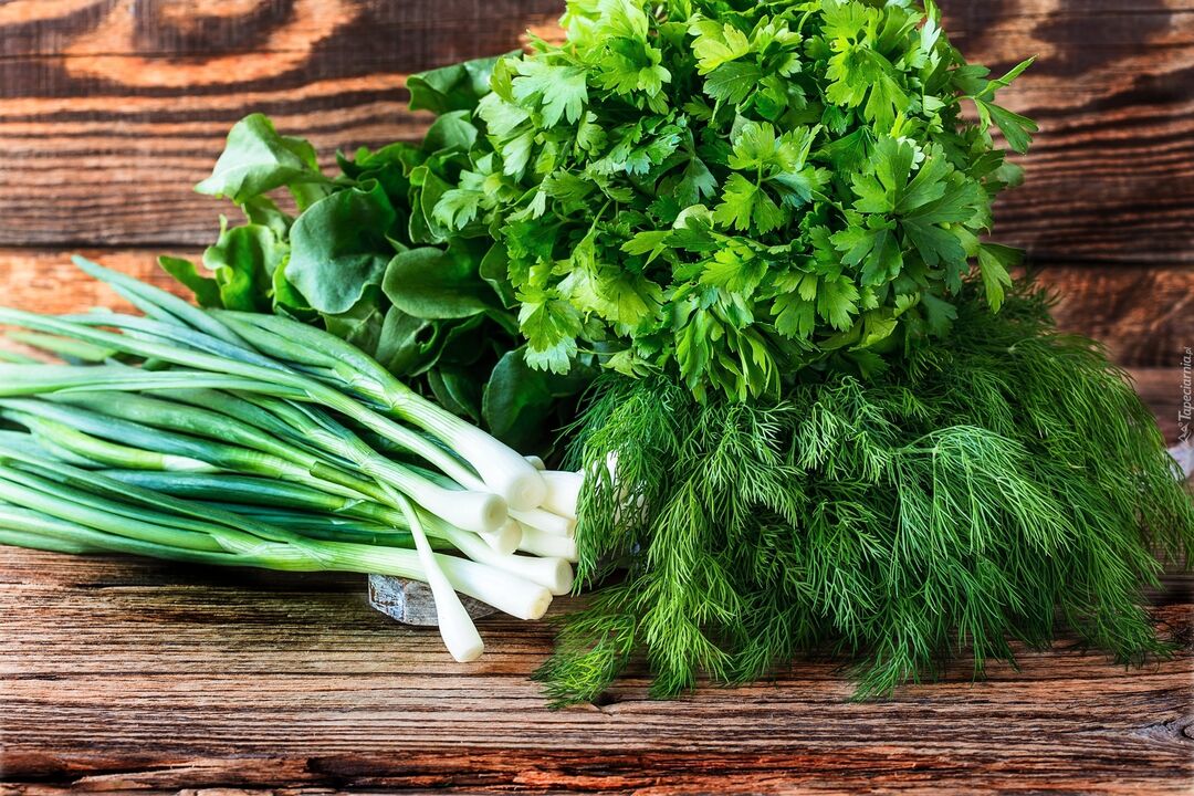 Greens in a man's diet perfectly improve health and increase potency