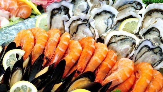 Seafood increases potency in men due to the high content of selenium and zinc